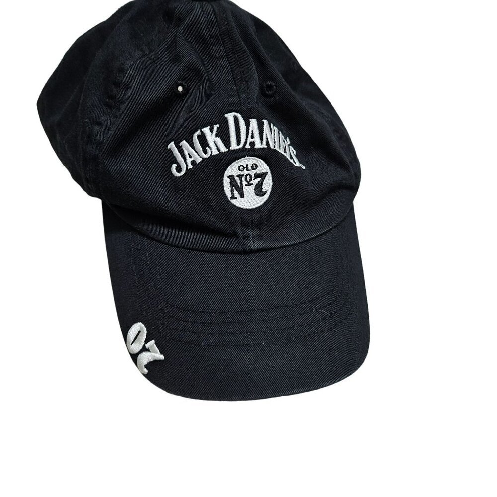 Jack‎ Daniels Old No 7 Embroidered Black Hat Cap Adjustable Fit Whiskey Scotch